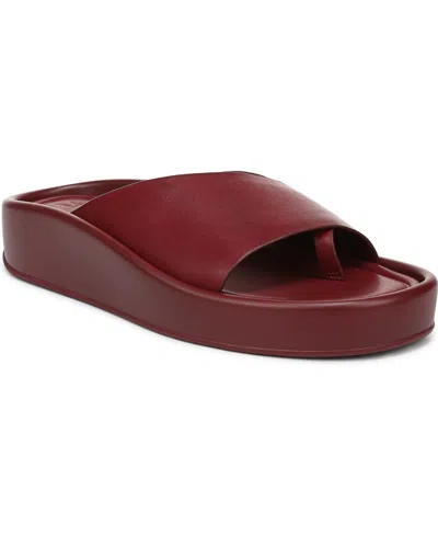 Naturalizer Women's So-fly Slide Flat Sandals In Burgundy