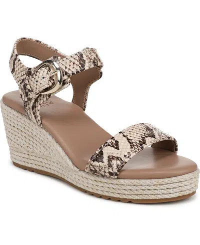 Naturalizer Women's Stella Open Round Toe Wedge Sandals In Animal Print