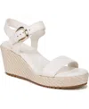Naturalizer Stella Womens Leathe Ankle Strap Wedge Sandals In Warm White Leather