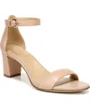 Naturalizer Vera Womens Ankle Strap Heel Sandals In Creme Brulee Leather