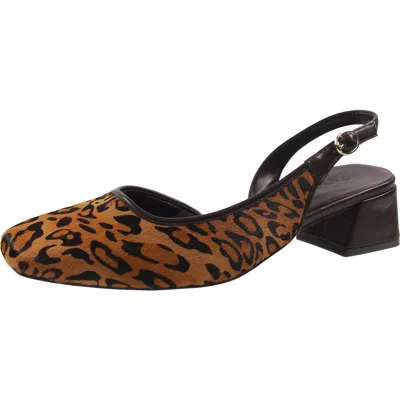 Naturalizer Womens Buckle Leather Slingback Heels In Multi