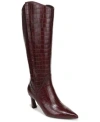 Naturalizer Womens Emily Zip Tall Boots Regular Narrow Calf Wide Calf Extra Wide Calf In Burgundy