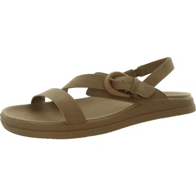 Naturalizer Womens Faux Leather Flat Slingback Sandals In Multi