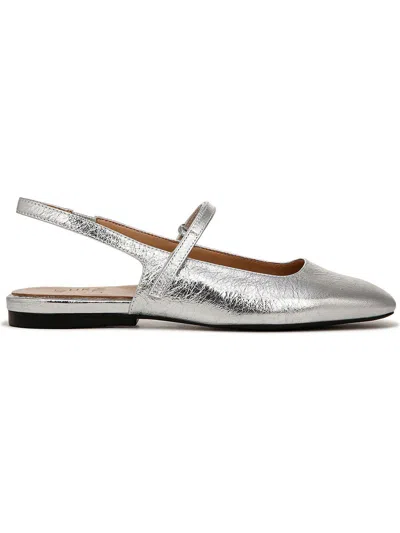 Naturalizer Womens Leather Slip On Slingbacks In Silver
