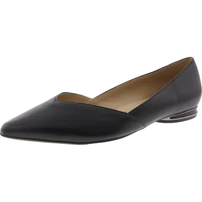 Naturalizer Womens Patent Pointed Toe Ballet Flats In Black