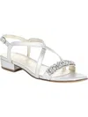 Naturalizer Vanessa 2 Womens Embellished Slingback Evening Sandals In White