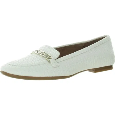 Naturalizer Womens Slip On Flat Loafers In White