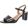 Naturalizer Bristol-ornament Ankle Strap Block Heel Sandals In Black