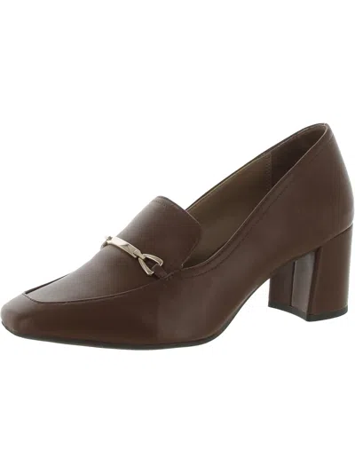 Naturalizer Wynrie Womens Slip On Block Heels In Brown