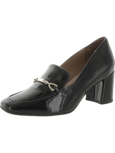 Naturalizer Wyrnie Womens Patent Slip On Loafer Heels In Black