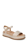 Naturalizer Zane Ankle Strap Platform Sandal In Coastal Tan Fabric