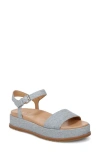 Naturalizer Zane Ankle Strap Platform Sandal In Light Blue Denim Fabric