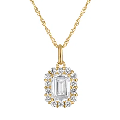 Naturalux 14k White 1.4 Cttw Lab Grown Diamond Halo Necklace In Gold