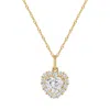 Naturalux 14k White 1.4 Cttw Lab Grown Diamond Halo Necklace In Gold