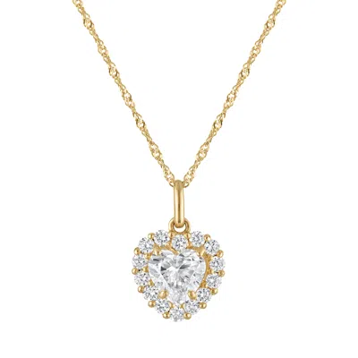 Naturalux 14k White 1.4 Cttw Lab Grown Diamond Halo Necklace In Gold