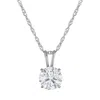 Naturalux 14k White Gold 1 Ct Lab Grown Diamond Solitaire Necklace In Metallic