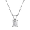 Naturalux 14k White Gold 1 Ct Lab Grown Diamond Solitaire Necklace In Metallic