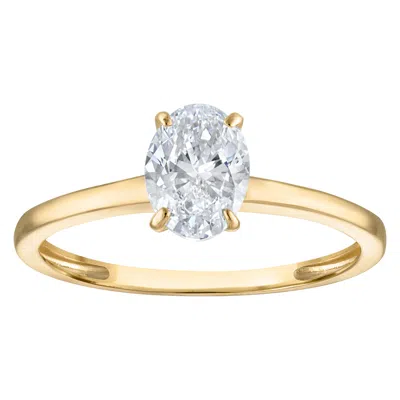 Naturalux 14k White Gold 1 Ct Lab Grown Diamond Solitaire Ring
