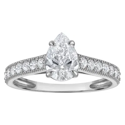 Naturalux 14k White Gold 1.35 Cttw Lab Grown Diamond Ring In Gray