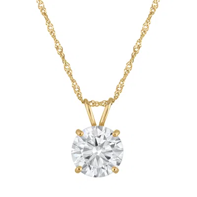 Naturalux 14k White Gold 2 Ct Lab Grown Diamond Solitaire Necklace