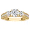 Naturalux 14k White Gold 3-stone 2 Cttw Lab Grown Diamond Ring In Gold