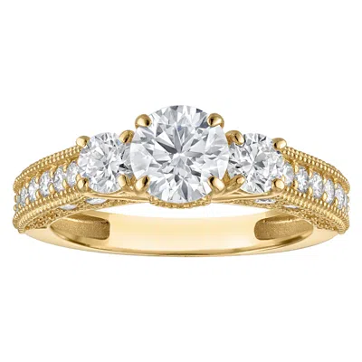 Naturalux 14k White Gold 3-stone 2 Cttw Lab Grown Diamond Ring