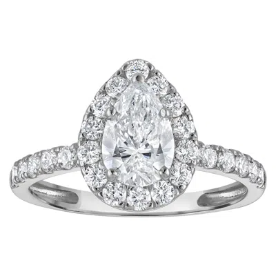 Naturalux 14k Yellow Gold 1.7 Cttw Lab Grown Diamond Halo Ring In White