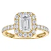 Naturalux 14k Yellow Gold 1.75 Cttw Lab Grown Diamond Halo Ring In Gold