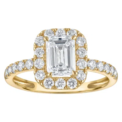 Naturalux 14k Yellow Gold 1.75 Cttw Lab Grown Diamond Halo Ring