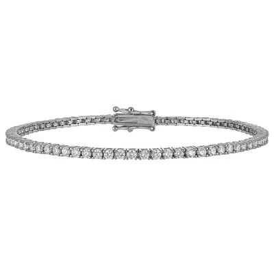 Naturalux 14k Yellow Gold 2.25 Cttw Lab Grown Diamond Bracelet In Silver