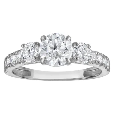 Naturalux 14k Yellow Gold 3-stone 1.8 Cttw Lab Grown Diamond Ring In Metallic