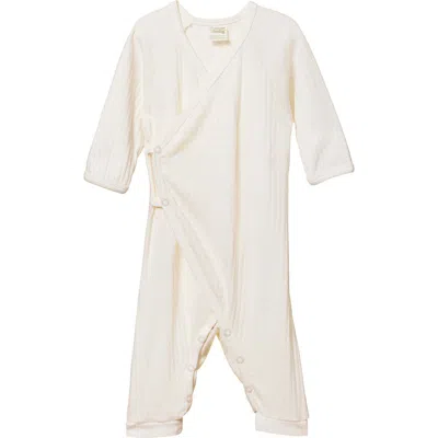 Nature Baby Faux Wrap Pointelle Romper In White