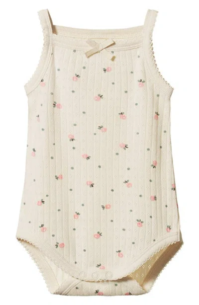 Nature Baby Organic Cotton Pointelle Bodysuit In White
