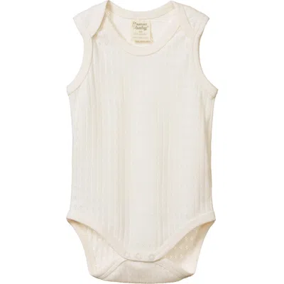 Nature Baby Pointelle Organic Cotton Bodysuit In Neutral