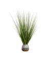 Nature's Elements Desktop Artificial Foliage In Ribbed Ceramic Pot, 29" In Silver-tone