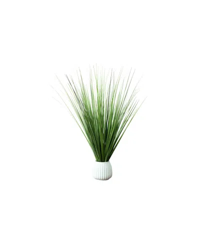 Nature's Elements Desktop Artificial Foliage In Ribbed Pot In White