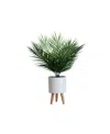 Nature's Elements Desktop Artificial Palm In Decorative Pot, 23" In White