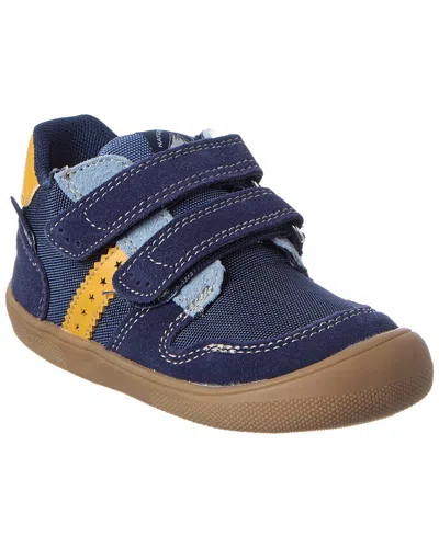Naturino Kids' Barefoot Ondy Leather, Suede & Canvas Sneaker In Blue