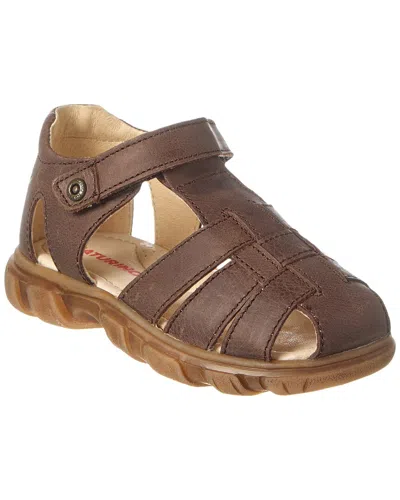 Naturino Kids' Gers Wax Leather Sandal In Brown