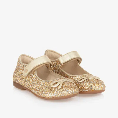 Naturino Kids' Girls Gold Glitter Ballerina Pumps