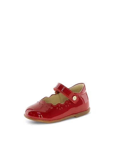 Naturino Girls' Olya Scalloped Patent Leather Flats Baby In Red
