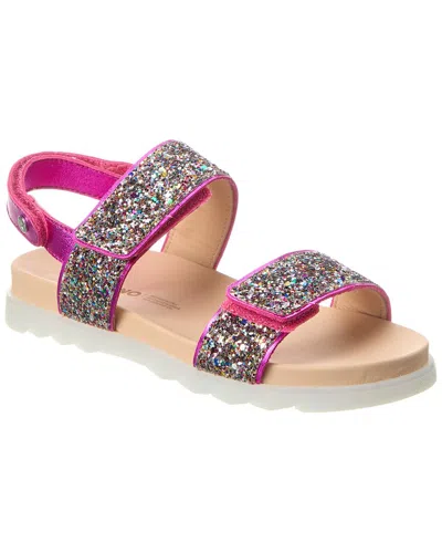 Naturino Jemes Glitter & Leather Sandal In Pink