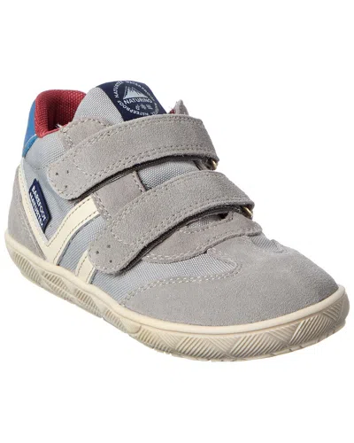 Naturino Kevis High Top Leather, Suede & Canvas Sneaker In Gray