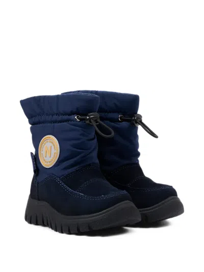 Naturino Babies' Logo-patch Panelled Boots In Blue