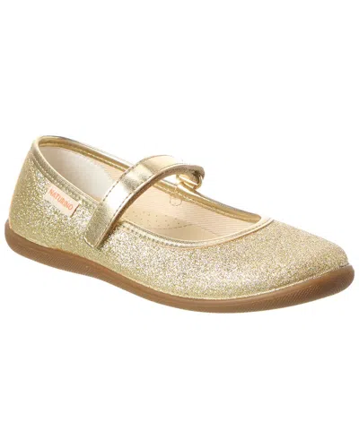 Naturino Pavia 2 Glitter Leather Flat In Gold