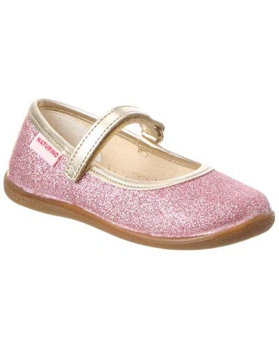 Naturino Pavia 2 Glitter Leather Flat In Pink