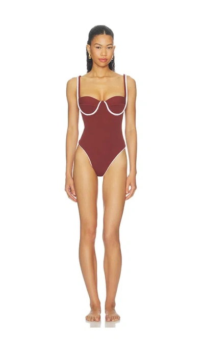 Nau Bikinis Corda Pin-up One Piece In Burgundy