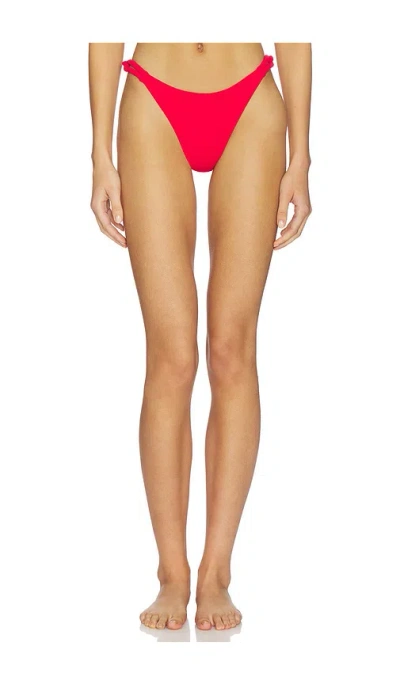 Nau Bikinis Link Strap Bikini Bottom In Red