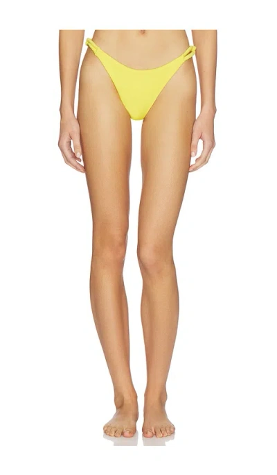 Nau Bikinis Link Strap Bikini Bottom In Yellow
