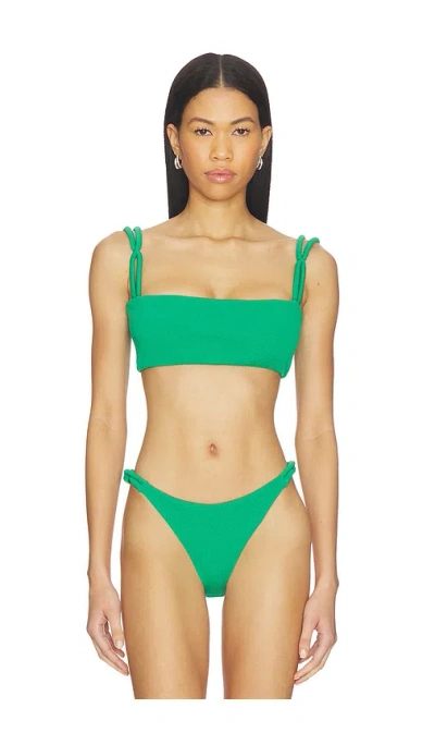 Nau Bikinis Link Strap Bikini Top In Green